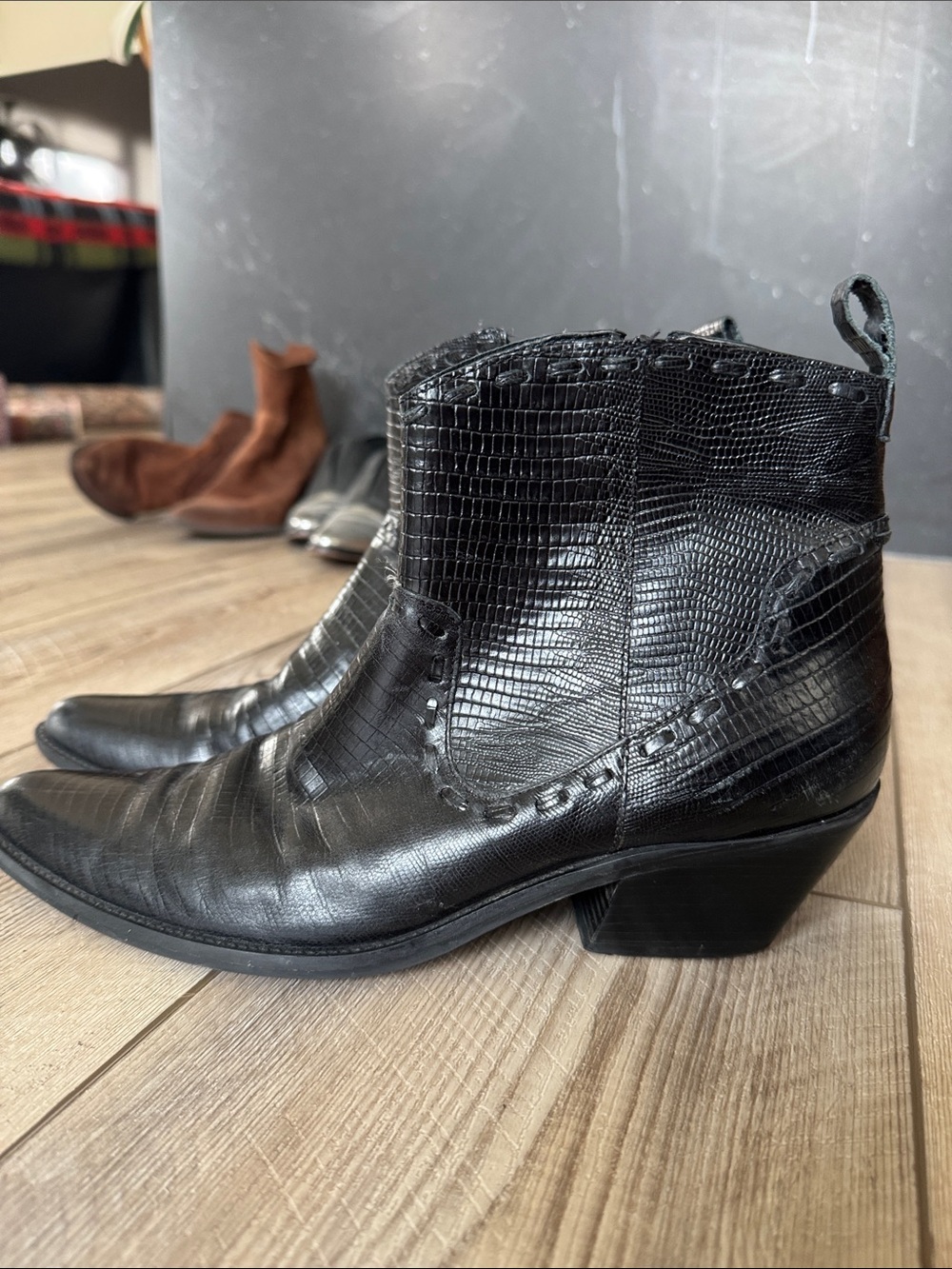 Gianni Bini Black Leather Ankle Boots